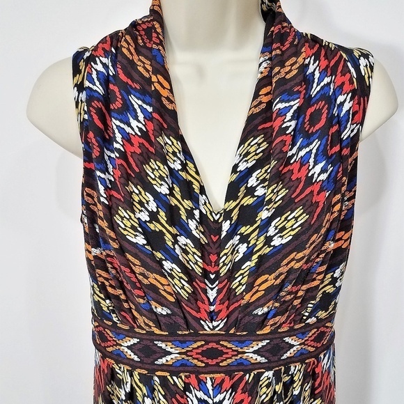 Chicos Sleeveless Colorful Sleeveless Maxi Dress Size 0/S Festival boho Travel - Picture 2 of 3